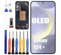 ERYNK Écran OLED pour Samsung Galaxy S24+/S24 Plus SM-S926 [avec cadre] [avec empreintes digitales] [6,7 pouces] Écran tactile LCD numériseur avec jeu d'outils