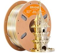 ERYONE Double Filament PLA Bicolore 1,75 mm, Filament pour Imprimante 3D Bobine de 1 kg +/- 0,02 mm, Soie Or et Argent