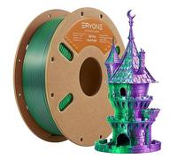 ERYONE Dual Silk PLA Filament 1.75mm, Co-Extrusion PLA Silk Filament for 3D printer +/- 0.03mm, Bicolor Silk Two-One PLA Filament 1 kg/Spool, Silk Purple & Green