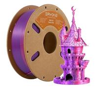 ERYONE Dual Silk PLA Filament 1.75mm, Co-Extrusion PLA Silk Filament for 3D printer +/- 0.03mm, Bicolor Silk Two-One PLA Filament 1 kg/Spool, Silk Orange Red & Purple