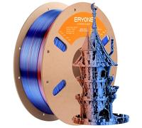 ERYONE Dual Silk PLA Filament 1.75mm, Co-Extrusion PLA Silk Filament for 3D printer +/- 0.03mm, Bicolor Silk Two-One PLA Filament 1 kg/Spool, Silk Orange & Blue