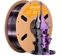 ERYONE Dual Silk PLA Filament 1.75mm, Co-Extrusion PLA Silk Filament for 3D printer +/- 0.03mm, Bicolor Silk Two-One PLA Filament 1 kg/Spool, Silk Black Purple