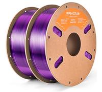 ERYONE Filament effet soie bicolore PLA 2 kg - Imprimante 3D - 1,75 mm +/- 0,03 mm - Silk Coextrusion PLA - Brillant - Lot de 2 - Bobine de carton de 1 kg (2,2 lbs) - Soie Noir et Violet