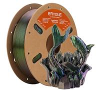 ERYONE Filament PLA arc-en-ciel titane brûlé pour imprimante 3D, 1.75 mm +/-0.03 mm, bobine de 1 kg, Wormhole (vert et noir flash).