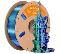 ERYONE Filament PLA bicolore double 1,75 mm, filament pour imprimante 3D, bobine de 1 kg +/- 0,02 mm, bleu soie et vert
