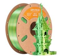 ERYONE Filament PLA bicolore double 1,75 mm, filament pour imprimante 3D, bobine de 1 kg +/- 0,02 mm, jaune soie et vert