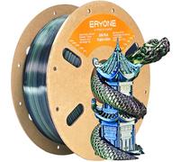 ERYONE Filament PLA tricolore en soie 1,75 mm, filament pour imprimante 3D PLA +/-0,03 mm 1 kg/bobine, turquoise tricolore, Vert foncé & bleu nuit & noir