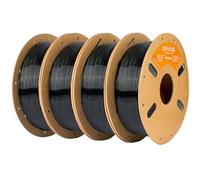 ERYONE PETG Lite Filament 1,75 mm, 4 kg - Filament PETG Lite - +/- 0,03 mm - 1 kg/bobine - Lot de 4 - Noir