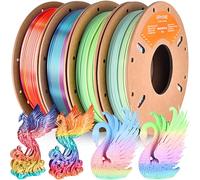 ERYONE PLA Filament Bundle,1,75 mm 3D Printer Filament +/- 0,03mm,Multicolor PLA Filament Set,250g x4 Spool,Silk Rainbow Filament,Matte Macaron/Matte Watercolor/Silk Vibrant/Silk Waterfall