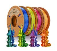 ERYONE PLA Filament Bundle,1,75 mm 3D Printer Filament +/- 0,03mm,Multicolor PLA Filament Set,250g x4 Spool,Dual Color Silk,Red/Blue,Gold/Red Copper,Yellow/Green,Blue/Green
