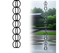 eryssgbf Poxvythb Chaînes de Gouttière Cascade Noir, Fonction De Drainage, Chaînes de Pluie pour Jardin Extérieur, Parfaite pour remplacer Les descentes de Pluie, for Jardin/Cour/terrasse 3m(10ft)