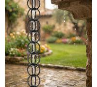 eryssgbf Système de Récupération d'eau de Pluie Suspendu, for Jardin/Cour/Terrasse, Chaîne de Pluie pour l'extérieur, Parfaite pour Remplacer Les Descentes de Pluie, Chaîne de Pluie 2.5m(9.5ft)