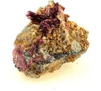 ERYTHRITE + QUARTZ - Pierre Naturelle en Provenance du Maroc, Bou Azzer Mine - Cristal de Couleur Rose, Minéral Rare 183.15 ct - Certificat d'Authenticité Inclus 50 x 33 x 30 mm