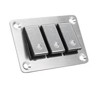 ERYUE 3 Gang Rocker Switch Panel, Mini Aluminum Design | Lumière bleue pour la visibilité, Installation compacte, Matériau haute résistance, Compatible avec camping-car, bateau,