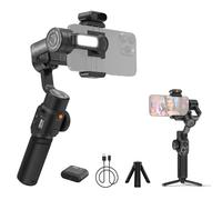 ERYUE 5S AI Stabilisateur de Cardan à 3 Axes Portable pour Téléphone Vlog Cardan Anti-secousse Al Tracking Contrôle Gestuel avec Lumière de Remplissage pour Smartphones
