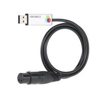 ERYUE Adaptateur D'interface USB vers DMX, Contrôleur D'éclairage de Scène Efficace pour Fête Club, Plastique Léger Noir, 1 Paquet