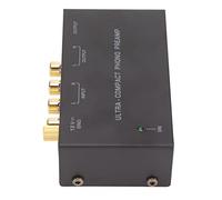ERYUE Amplificateur de Phonographe avec Réglage du Gain, Amplificateur Opérationnel à Faible Bruit, Convertit Le Signal en Signal de Niveau Ligne, Matériau Métallique Noir Plug and (Prise UE)