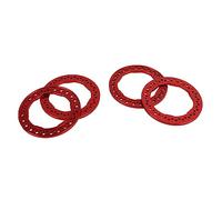 ERYUE Anneaux de Verrouillage Extérieurs de Roue 1,9 Pouces Anneaux Remplacement en Alliage D'aluminium Durable pour Voiture 1/10 RC, Installation Facile pour Les Amateurs Tout-Terrain (Rouge)