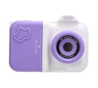 ERYUE Appareil Photo Compact à Instantanée avec Double Objectif et Flash, Carte Mémoire 32 Go, pour les Amateurs de Photographie de Voyage, ABS (Violette Blanc)