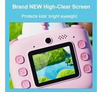 ERYUE Appareil Photo Multifonction à Impression Thermique pour Enfants de 3 Ans et Plus, Double Caméra 48 MP, Carte Mémoire de 32 Go, Carotte Verte (Dinosaure Vert)