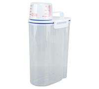 ERYUE Bac de Stockage de Riz, Récipient Alimentaire Transparent Résistant avec Tasse à Mesurer pour L'organisation la Cuisine, Seau à Riz en PP (2kg Blanc)