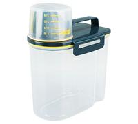 ERYUE Bac de Stockage de Riz, Récipient Alimentaire Transparent Résistant avec Tasse à Mesurer pour L'organisation la Cuisine, Seau à Riz en PP (1,5 kg Vert)