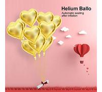 ERYUE Ballons en Aluminium en Forme de Cœur or Rose, 10 Pièces, 18 Pouces, Décor de Fête D'anniversaire Mariage (Forme de coeur)