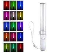 ERYUE Bâton Lumineux LED avec 15 Couleurs Commutables pour Les Fêtes et Les Concerts, Bâton Lumineux Blanc en Matériau ABS Portable pour Enfants Jouant à L'épée