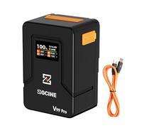ERYUE Batterie V Lock Haute capacité 94,72 Wh, Batterie à Montage en V avec écran LCD pour Moniteurs de Caméra et Lumières Vidéo LED pour Les Professionnels (Orange)