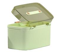 ERYUE Boîte à Médicaments Portative à Double Couche pour Enfants, Trousse de Premiers Secours Transparente, Matériau PP Durable, pour Toute la Famille (Vert avocat)