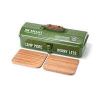 ERYUE Boîte de Rangement D'outils en Métal enveloppé de Cuir PU avec Poignée, Boîte Rangement Durable pour L'extérieur, le Camping et le Pique-nique, D'outils Rectangulaire Verte (Vert armée-2)