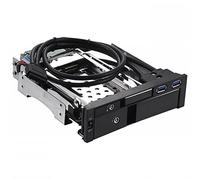 ERYUE Boîtier de Disque Dur, Boîtier de Disque Dur Interne à Double Emplacement de 5,25 Pouces Boîtier HDD/SSD SATA 2,5 + 3,5 Pouces Conception sans Outil avec 2 Ports USB3.0 Verrous de sécurité