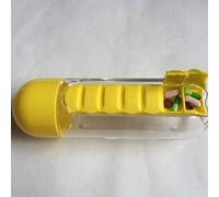ERYUE Bouteille D'eau avec Pilulier, Distributeur Pratique de 7 Jours pour les Voyages, le Fitness, capacité de 600 Ml (jaune)