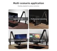 ERYUE Bras de Perche de Micro à Lumière LED avec Support Bureau Flexible pour Les Jeux en Direct, Le Streaming, Podcasting, Bras Microphone, Lampe Bureau pour Youtubers et Streamers
