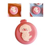 ERYUE Brosses à Cheveux Miroir de Voyage Pliantes, Brosse à Cheveux Ronde Pliante de Poche, Mini Peigne, Peigne Massage pour Femmes et Filles, Chien Rose