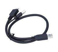 ERYUE Câble de Données d'alimentation Universel USB3.0 + USB2.0 vers Micro B Type Y Mâle vers Mâle pour Disque Dur Mobile Câble de Données d'alimentation Auxiliaire Noir pour Disques Durs Mobiles