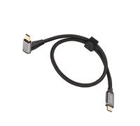 ERYUE Câble Professionnel USB C vers USB C à 90 Degrés pour Steam Deck, Cordon de Transmission AV pour écran de Projection HD 4K 60 Hz, Extension en Forme L (50 cm)