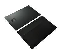 ERYUE Cartes de Visite en Métal, Carte de Crédit en Métal Vierge en Laiton Noir Mat avec Fente pour Puce 4442, Graver et Graver Parfaitement, Idéales pour le Contrôle D'accès, 2