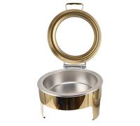 ERYUE Chafing Dish Buffet Set 300W Doré avec Couvercle en Verre 6L Rond 2 Modes Température Réglable Traiteur Servir Chafer Prise UE 220-240V (1 poêle pleine grandeur)