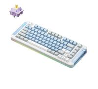 ERYUE Clavier Mécanique sans Fil MCHOSE X75 Clavier de Jeu Compact à Faible Retard avec Rétro-éclairage pour Une Utilisation à la Maison et au Bureau (Interrupteur en Jacinthe)