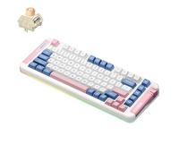 ERYUE Clavier Mécanique sans Fil MCHOSE X75 Clavier de Jeu Compact à Faible Retard avec Rétro-éclairage pour Une Utilisation à la Maison et au Bureau (Commutateur de Glace à la crème)