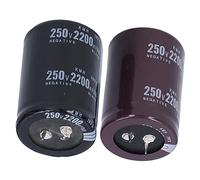 ERYUE Condensateur électrolytique Cylindrique en Aluminium Résistant aux Hautes Températures 250 V 2200 μF pour Amplificateur de Puissance de Couplage Filtre, équipement Audio, 2 Pièces