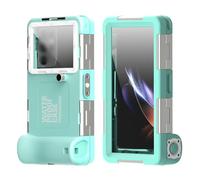 ERYUE Coque de Téléphone étanche de Plongée pour 15M, étui Protection Professionnel pour Plongée en Apnée sous-Marine Photo Vidéo, TPE + PC + Verre, Noir (Bleu Clair et Blanc)