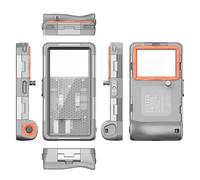 ERYUE Coque de Téléphone étanche de Plongée pour 15M, étui Protection Professionnel pour Plongée en Apnée sous-Marine Photo Vidéo, TPE + PC + Verre, Noir (Gris et Orange)