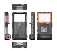 ERYUE Coque de Téléphone étanche de Plongée pour 15M, étui Protection Professionnel pour Plongée en Apnée sous-Marine Photo Vidéo, TPE + PC + Verre, Noir (Orange)