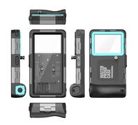 ERYUE Coque de Téléphone étanche de Plongée pour 15M, étui Protection Professionnel pour Plongée en Apnée sous-Marine Photo Vidéo, TPE + PC + Verre, Noir (Bleu)