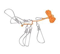 ERYUE Corde de Pêche Robuste en Acier Inoxydable avec 5 Boutons-Pression, Cordes en Nylon, Flotteur pour Une Manipulation et Une Conservation Efficaces du Poisson - Idéal pour Les Poissons Plus Gros