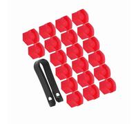 ERYUE Couvercle de Noix de Roue, Bouchon de Vis à écrou à la Roue, Capuchon de Protection des Pneus de 20 Pcs Universel, Matériau ABS, Taille de 17 Mm, Installation Facile, Rouge, (Rouge)