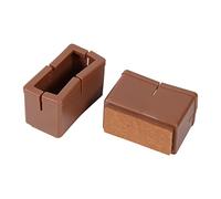 ERYUE Couvre-Pieds de Chaise, Semelle en Caoutchouc, Protecteur de Meubles, Lot 8, Capuchon Pieds Antidérapant pour la Protection du Sol, Transparent/café (Couleur Café)