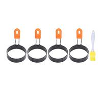 ERYUE Cuiseur à œufs Circulaire en Acier Inoxydable, Outils de Cuisine à Isolation Thermique Facile Démouler pour les Amateurs de Cuisine, Ensemble 4 Pièces